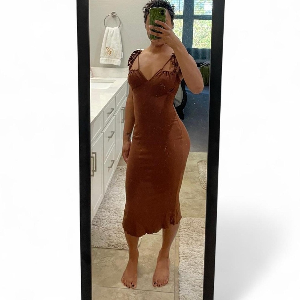 Chocolate Brown Midi Dress